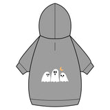 Halloween Ghost Pet Hoodie with Collar Hole — Cute Ghost Trio & Moon