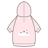 Halloween Ghost Pet Hoodie with Collar Hole — Cute Ghost Trio & Moon