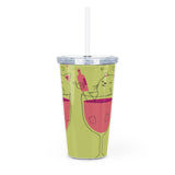 Cat in Wine Glass Tumbler with Straw — Cute Wine Lover Travel Cup