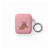 Cute Geometric Cat AirPods Case — Triangle Kitty AirPods/Pro Cover with Keyring