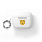 Cat Face AirPods Case — Cute Yellow Cat Keyring Cover for AirPods & AirPods Pro