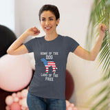 Women’s Patriotic Dog T-Shirt – American Flag Dog Graphic Tee