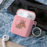 Cute Geometric Cat AirPods Case — Triangle Kitty AirPods/Pro Cover with Keyring