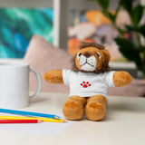 Plush Bear with Paw-Print Tee — Cute Gift for Kids & Pet Lovers