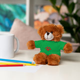 Plush Bear with Paw-Print Tee — Cute Gift for Kids & Pet Lovers