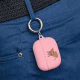 Cute Geometric Cat AirPods Case — Triangle Kitty AirPods/Pro Cover with Keyring