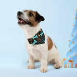 Blue & Orange Bone Pet Bandana Collar — Cute Colorful Dog Neck Scarf