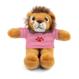 Plush Bear with Paw-Print Tee — Cute Gift for Kids & Pet Lovers