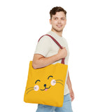 Cute Cat Face Tote Bag - Yellow Pet Lover's Shopping Bag