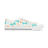 Dog Bone & Paw Print Women's Low Top Sneakers — Cute Pet Lover Shoes