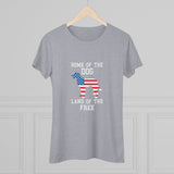 Women’s Patriotic Dog T-Shirt – American Flag Dog Graphic Tee