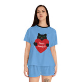 Women's Short Pajama Set cat valentine