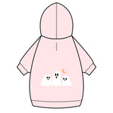 Halloween Ghost Pet Hoodie with Collar Hole — Cute Ghost Trio & Moon