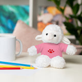 Plush Bear with Paw-Print Tee — Cute Gift for Kids & Pet Lovers