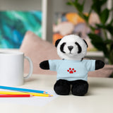 Plush Bear with Paw-Print Tee — Cute Gift for Kids & Pet Lovers