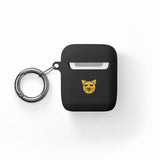 Cat Face AirPods Case — Cute Yellow Cat Keyring Cover for AirPods & AirPods Pro