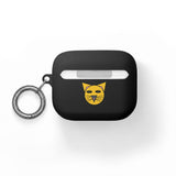 Cat Face AirPods Case — Cute Yellow Cat Keyring Cover for AirPods & AirPods Pro