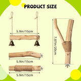 Pecirvoli Natural Solid Wood Bird Perch and Swing - Durable Toys for Parakeets, Parrots & Birds - Safe cage Accessories with High Hardness Texture