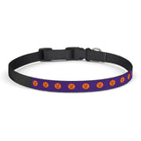 Halloween Pumpkin Clip-On Pet Collar — Purple & Orange Jack-O'-Lantern Design