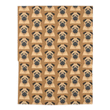 Pug Pattern Baby Swaddle Blanket — Cute Brown Pug Print Newborn Swaddle