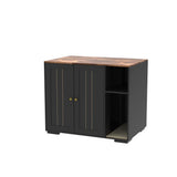 Garvee Large Cat Robot 4 Enclosure Furniture, Cat Litterbox Robot Cabinet with Power Outlet 5 ft Power Cord, Dog Proof Shelf, for Most Self-Cleaning Litter Boxes Black