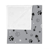 Fish Bone Kitty Baby Swaddle Blanket — Cute Cat Skeleton Print