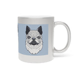 Metallic Pug Mug — Silver/Gold Ceramic Coffee Cup with Cute Pug Portrait