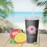 Doghnut Plastic Tumbler with Straw — Cute Donut Dog Drink Cup