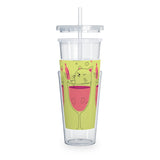 Cat in Wine Glass Tumbler with Straw — Cute Wine Lover Travel Cup