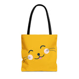 Cute Cat Face Tote Bag - Yellow Pet Lover's Shopping Bag