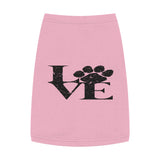 Pet Tank Top — "LOVE" Paw Print Dog Shirt (Grey)