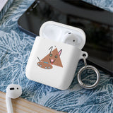 Cute Geometric Cat AirPods Case — Triangle Kitty AirPods/Pro Cover with Keyring