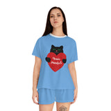 Women's Short Pajama Set cat valentine