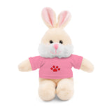 Plush Bear with Paw-Print Tee — Cute Gift for Kids & Pet Lovers