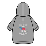 Patriotic Dog Hoodie — “Home of the Dog, Land of the Free”