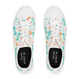 Dog Bone & Paw Print Women's Low Top Sneakers — Cute Pet Lover Shoes