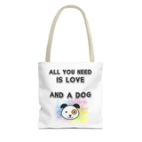 Dog Lover Tote Bag - "All You Need Is Love And A Dog"