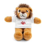 Plush Bear with Paw-Print Tee — Cute Gift for Kids & Pet Lovers