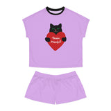 Women's Short Pajama Set cat valentine