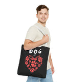 Dog Love Tote Bag - Cute Pet Paw Print Design