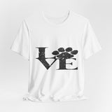 Love Paw T-Shirt — Distressed Paw Print Pet Lover Tee