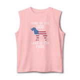 Patriotic Dog Tank Top — "Home of the Dog, Land of the Free"