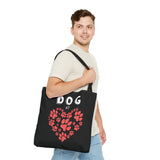 Dog Love Tote Bag - Cute Pet Paw Print Design