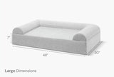 Barker Beds Large Orthopedic Dog Sofa Bed - 7" Foam, 3-Sided Bolster - 50-70 lbs - Joint Pain & Arthritis Relief - Washable - 48"x30"x7" - Stormcloud Linen