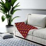 Baby Swaddle Blanket — Burgundy Cat Face Pattern Newborn Wrap