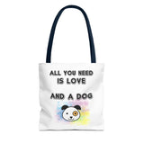 Dog Lover Tote Bag - "All You Need Is Love And A Dog"