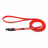 Coastal - Li’l Pals Reflective Leash - Extra-Narrow Width and E-Z Snap - Red with Reflective Bones and Triangles - 3/8” x 6’