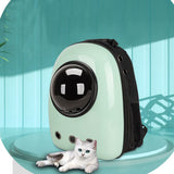 MYKOMI Pet Travel Carrier, Cat Dog Dome Space Capsule Bubble Backpack, Portable Waterproof Breathable Knapsack for Hiking, Traveling (Green 1)