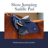 LeMieux Show Jumping Sensitive EuroJump Square Saddle Pad - English Saddle Pads for Horses - Equestrian Riding Equipment and Accessories (Black - Large)