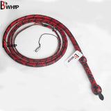 Bull Whip 10 Foot 16 Plaits Kangaroo Hide Leather Equestrian Bullwhip Leather Flexible Belly & Leather Flexible Bolster Inside Red & Black for Outdoor Sport
